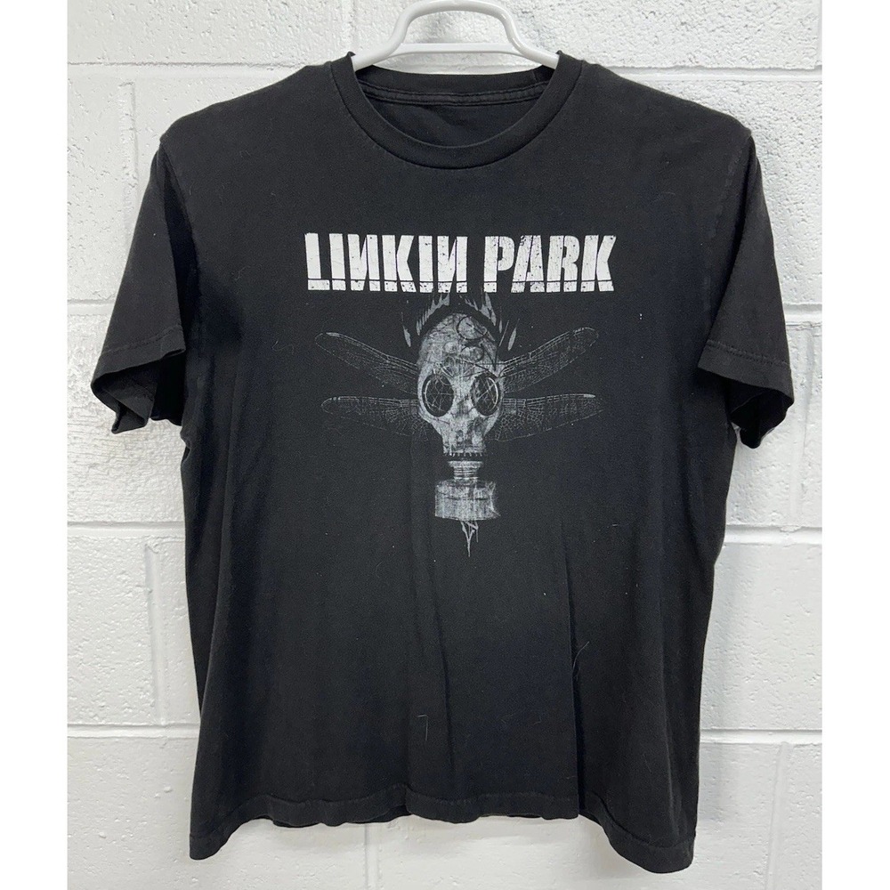 Linkin Park T-Shirt Black Gas Mask Y2K Band Music Rock / Men's Medium